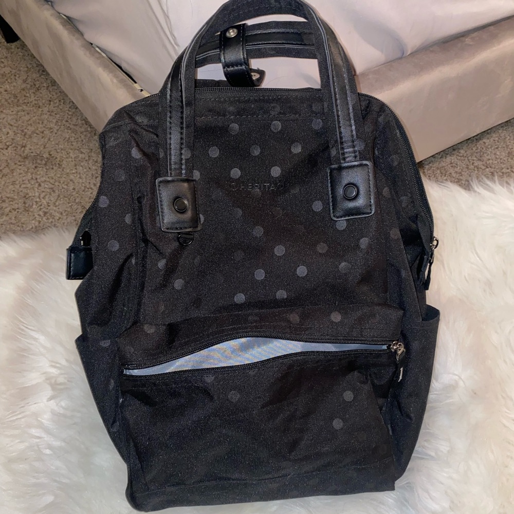 Heritage Polka Dot Computer Backpack With 15" Laptop Pocket, Black